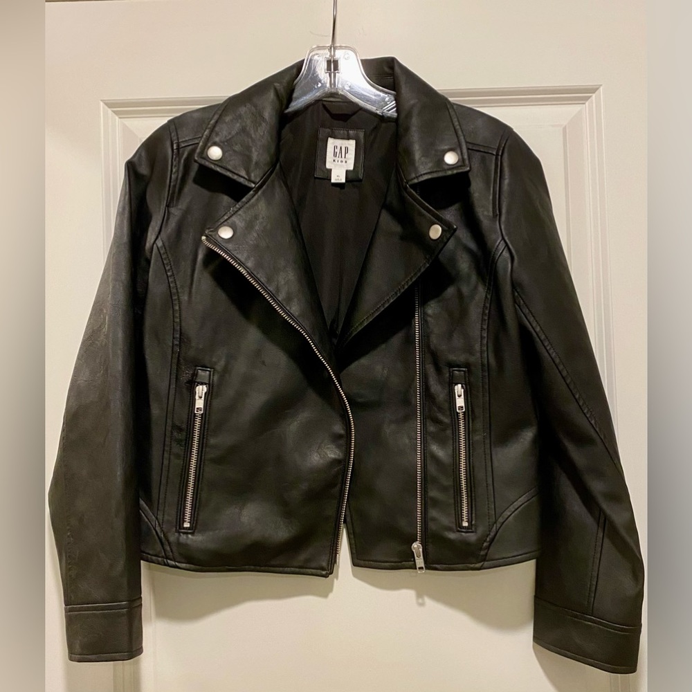 GAP KIDS FAUX LEATHER MOTO JACKET, size XL kids (14-16)